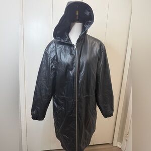 Wilsons Leather Quilted Jacket Lining Hoodie size L